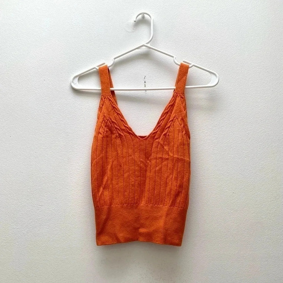 ARITZIA - Wilfred Suzette Wool Blend Knit Tank in Burnt Orange - Picture 2 of 7